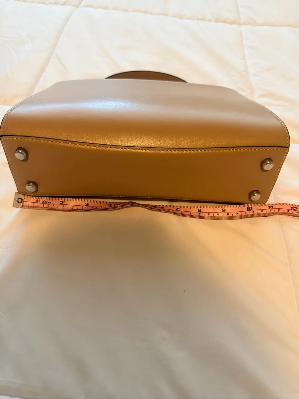 Coach Beige/Tan Leather Top-Handle Satchel with Removable Strap